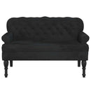 vidaXL fekete bársony pad háttámlával 119,5 x 64,5 x 75 cm