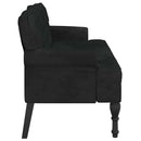vidaXL fekete bársony pad háttámlával 119,5 x 64,5 x 75 cm