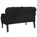 vidaXL fekete bársony pad háttámlával 119,5 x 64,5 x 75 cm