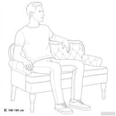 vidaXL kék bársonypad háttámlával 119,5 x 64,5 x 75 cm