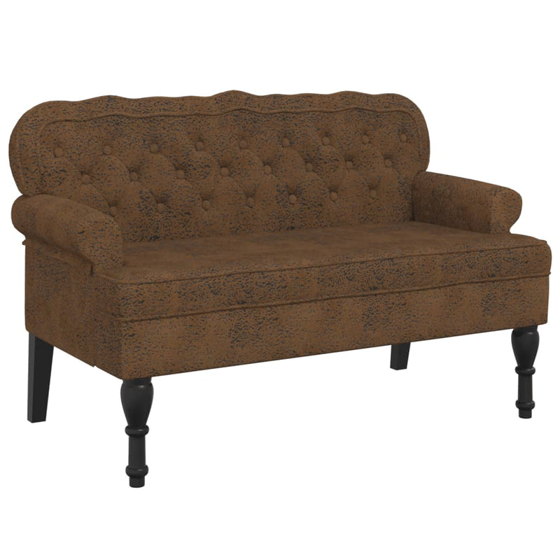 vidaXL barna műbőr pad háttámlával 119,5 x 64,5 x 75 cm