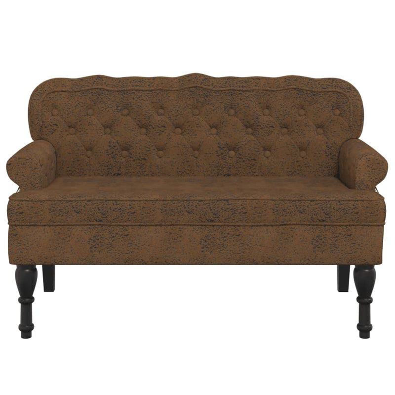 vidaXL barna műbőr pad háttámlával 119,5 x 64,5 x 75 cm