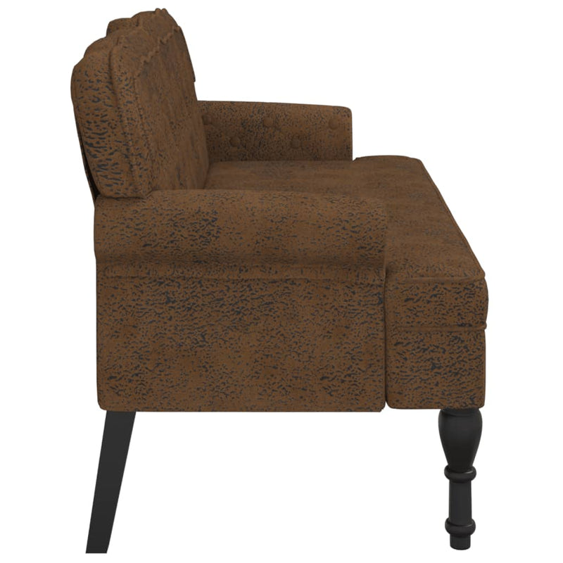 vidaXL barna műbőr pad háttámlával 119,5 x 64,5 x 75 cm