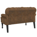 vidaXL barna műbőr pad háttámlával 119,5 x 64,5 x 75 cm