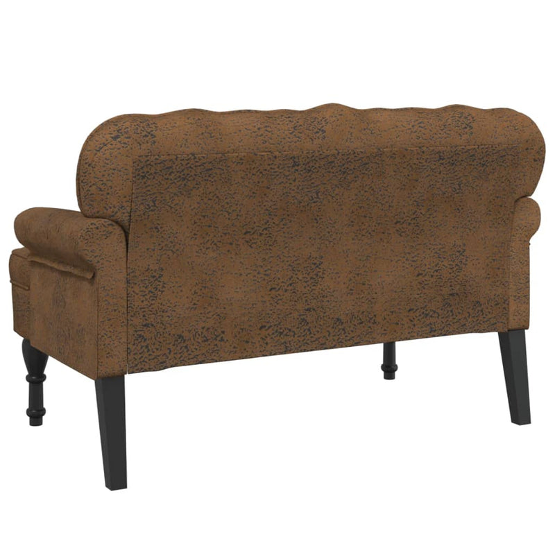 vidaXL barna műbőr pad háttámlával 119,5 x 64,5 x 75 cm