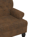 vidaXL barna műbőr pad háttámlával 119,5 x 64,5 x 75 cm