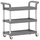 vidaXL 3 szintes szürke alumínium kocsi 77 x 34 x 72 cm