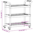 vidaXL 3 szintes szürke alumínium kocsi 77 x 34 x 72 cm