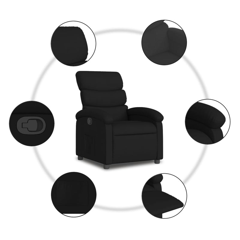 vidaXL fekete szövet dönthető fotel