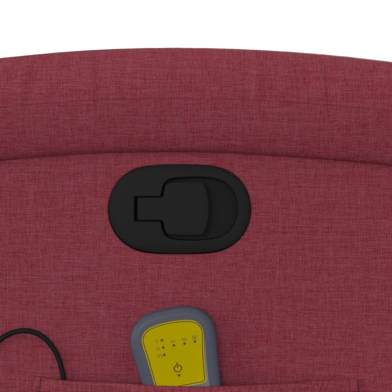 vidaXL bordó dönthető szövet masszázsfotel