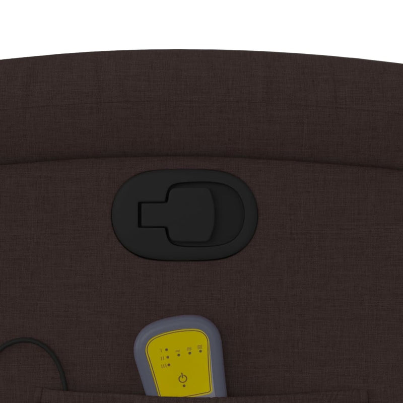 vidaXL sötétbarna szövet dönthető masszázsfotel