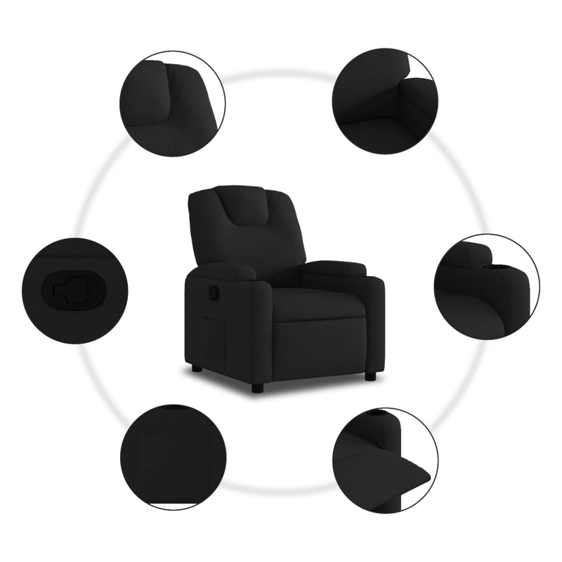 vidaXL fekete szövet dönthető fotel