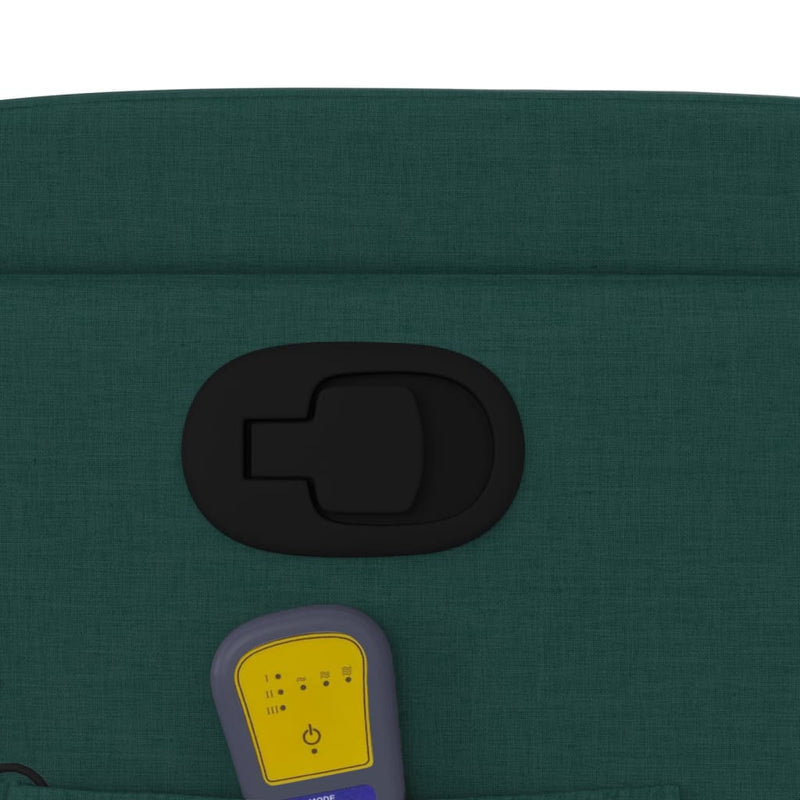 vidaXL sötétzöld szövet dönthető masszázsfotel