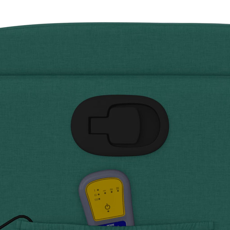 vidaXL sötétzöld szövet dönthető masszázsfotel