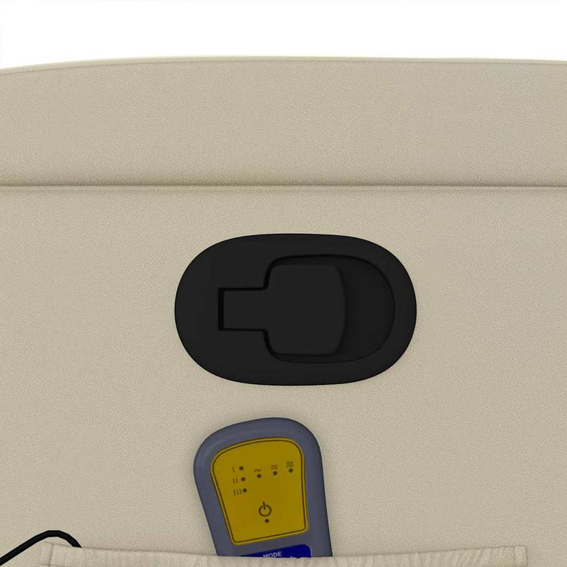 vidaXL krémszínű műbőr dönthető masszázsfotel