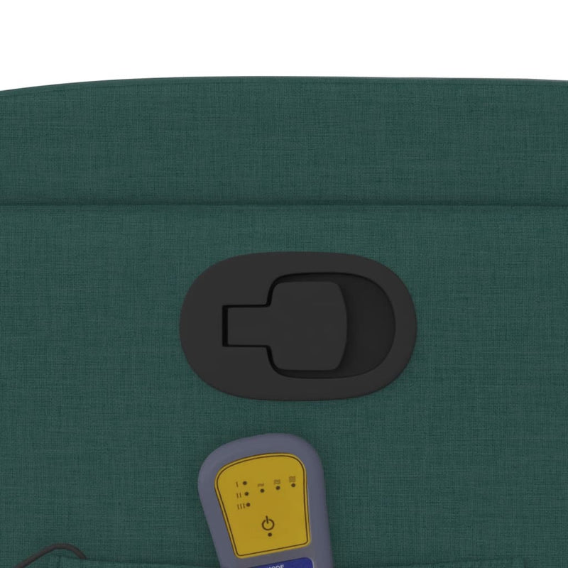 vidaXL sötétzöld szövet dönthető masszázsfotel