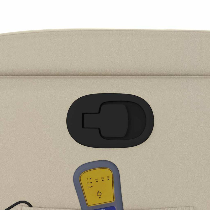 vidaXL krémszínű műbőr dönthető masszázsfotel