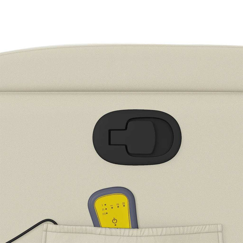 vidaXL krémszínű műbőr dönthető masszázsfotel