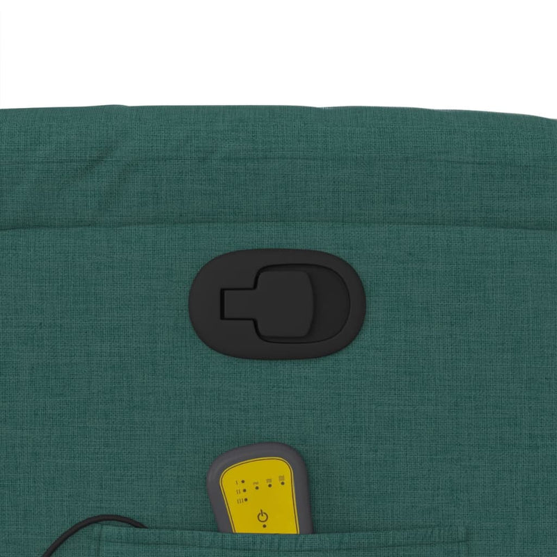 vidaXL sötétzöld szövet dönthető masszázsfotel