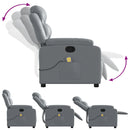 vidaXL szürke műbőr dönthető masszázsfotel