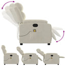 vidaXL krémszínű bársony dönthető masszázsfotel