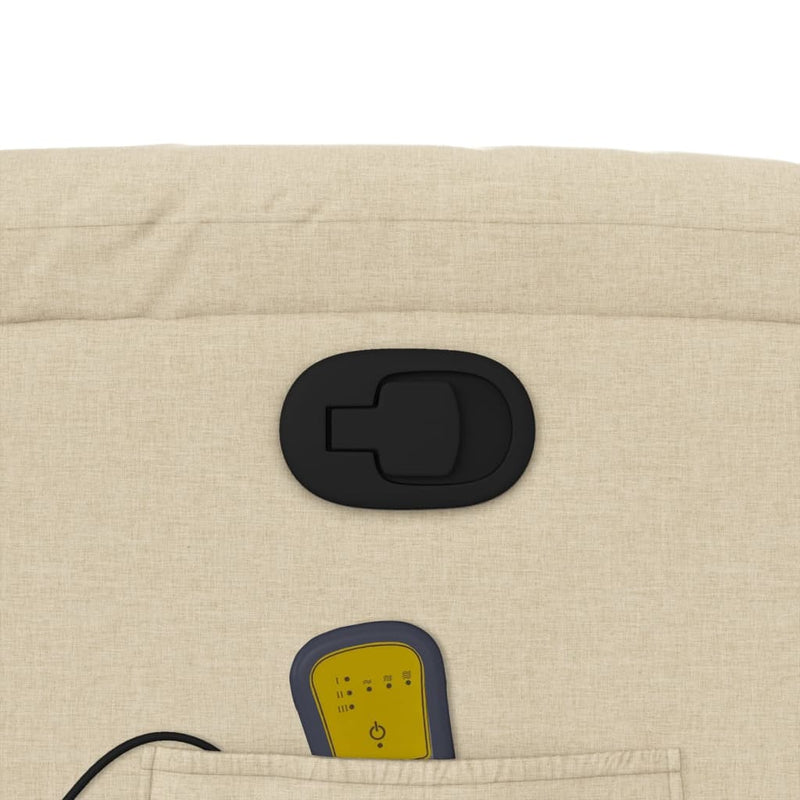 vidaXL krémszínű szövet dönthető masszázsfotel