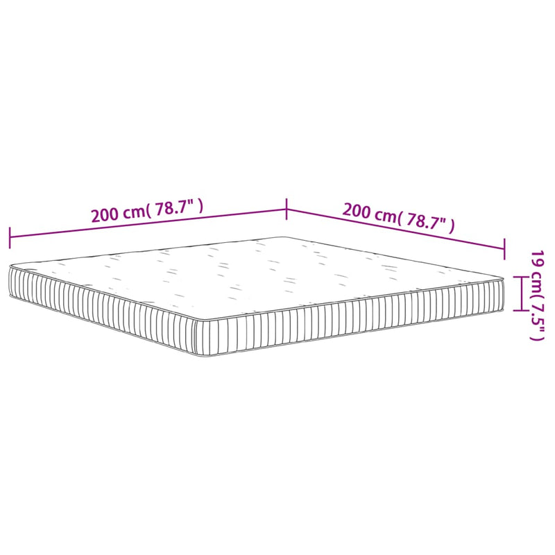 vidaXL közepes zsebrugós matrac 200 x 200 cm