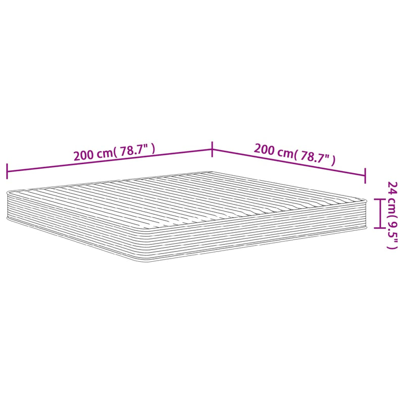 vidaXL közepesen puha habmatrac 200x200 cm