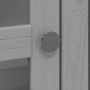 vidaXL BODO szürke tömör fenyőfa magasszekrény 115,5x43x200,5 cm