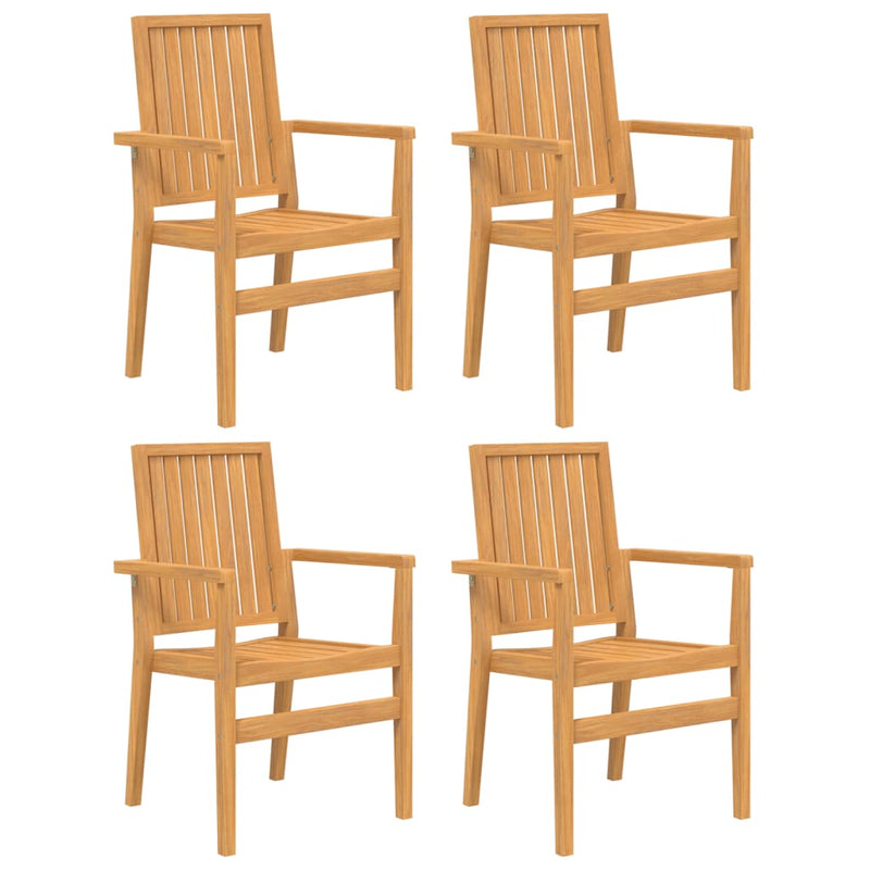 vidaXL 4 db tömör tíkfa rakásolható kerti szék 56,5 x 57,5 x 91 cm