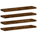 vidaXL 4 db füstös tölgy színű szerelt fa fali polc 40 x 10 x 1,5 cm