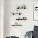 vidaXL 4 db füstös tölgy színű szerelt fa fali polc 40 x 10 x 1,5 cm
