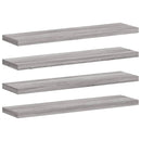 vidaXL 4 db szürke sonoma színű szerelt fa fali polc 40 x 10 x 1,5 cm