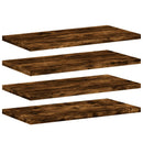vidaXL 4 db füstös tölgy színű szerelt fa fali polc 40 x 20 x 1,5 cm