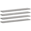 vidaXL 4 db szürke sonoma színű szerelt fa fali polc 60 x 10 x 1,5 cm
