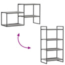 vidaXL 4 db szürke sonoma színű szerelt fa fali polc 60 x 40 x 1,5 cm
