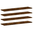 vidaXL 4 db füstös tölgy színű szerelt fa fali polc 80 x 20 x 1,5 cm