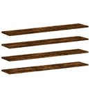 vidaXL 4 db füstös tölgy színű szerelt fa fali polc 100 x 20 x 1,5 cm