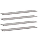 vidaXL 4 db szürke sonoma színű szerelt fa fali polc 100 x 20 x 1,5 cm