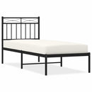 vidaXL fekete fém ágykeret fejtámlával 75 x 190 cm
