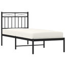vidaXL fekete fém ágykeret fejtámlával 75 x 190 cm