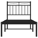vidaXL fekete fém ágykeret fejtámlával 75 x 190 cm
