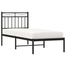 vidaXL fekete fém ágykeret fejtámlával 80 x 200 cm