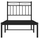 vidaXL fekete fém ágykeret fejtámlával 80 x 200 cm