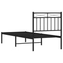 vidaXL fekete fém ágykeret fejtámlával 80 x 200 cm