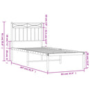 vidaXL fekete fém ágykeret fejtámlával 80 x 200 cm
