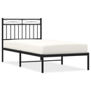 vidaXL fekete fém ágykeret fejtámlával 90 x 190 cm