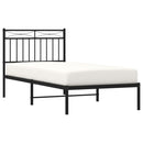 vidaXL fekete fém ágykeret fejtámlával 90 x 190 cm
