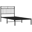 vidaXL fekete fém ágykeret fejtámlával 90 x 190 cm