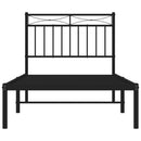 vidaXL fekete fém ágykeret fejtámlával 90 x 190 cm